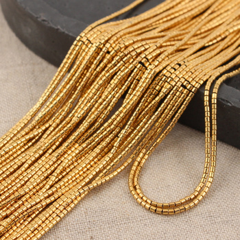 Hematyt złoty mini wałek 1,5x1,5mm [sznur 40cm]