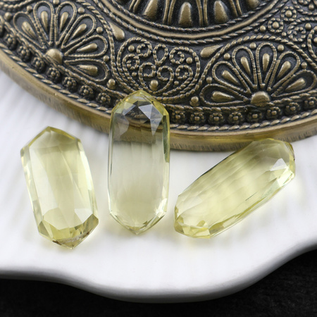 Kwarc lemon markiza fasetowana 20x9mm