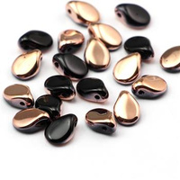 Pip Beads 5x7mm Jet Capri Gold [10szt]