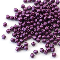 Fire Polish 3mm Alabaster Pastel Bordeaux [40szt]