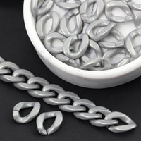 Akrylowe ogniwa do tworzenia łańcuszka szare 18x13mm [50szt]
