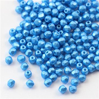 Fire Polish 3mm Alabaster Pastel Turquoise [40szt]