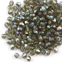 Fire Polish 4mm Black Diamond AB [40szt]