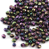 Fire Polish 4mm Jet Purple Iris [20szt]