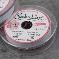 Japońska linka stalowa jubilerska SakuLux 7-splotowa White 0,20mm [szpula 30m]