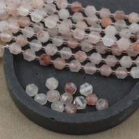 Kwarc czerwony kula beczułka fasetowana 8x7mm