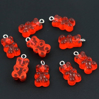 Miś żelek akrylowy pomarańczowy 17x11mm