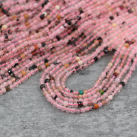 Kwarc różowy z mixem kamieni kula fasetowana 2,5mm [sznur 39cm]