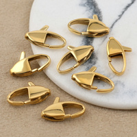 Zapięcie karabińczyk fantazyjny stal szlachetna pozłacana 15mm