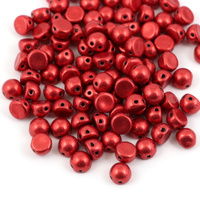 CzechMates Cabochon 7mm ColorTrends: Saturated Metallic Cranberrys [10szt]
