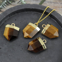 Tygrysie oko zawieszka grot płaski w okuciu 20x17mm