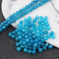Agat brazylijski kula fasetowana błekitna 4mm [10szt]