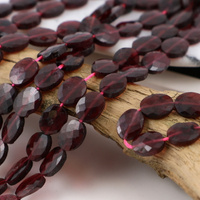 Granat owal fasetowany 8x6mm [8szt]