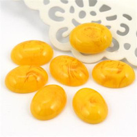 Kaboszon z żywicy owal żółty 18x13mm