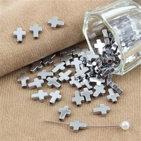 Hematyt krzyżyk srebrny 8x6mm 