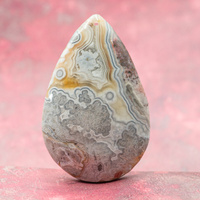 Zawieszka agat koronkowy łezka 60x39mm