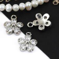 Zawieszka metalowa mosiądz kwiat z cyrkoniami 13mm