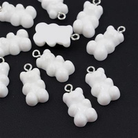 Miś żelek akrylowy biały 17x11mm