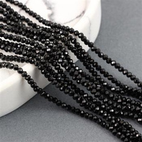 Kryształek szklany oponka fasetowana czarna 4x3mm [sznur 36cm]