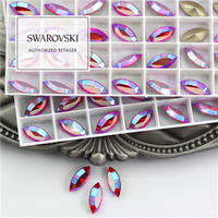 4228 Swarovski Xilion Navette Stone 15x7mm Light Siam Shimmer [2szt]