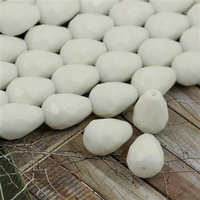 Jadeit kropla fasetowana biała 18x13mm