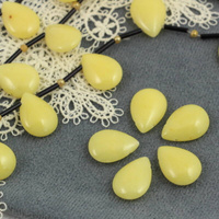 Jadeit łezka jasna żółta 18x13mm