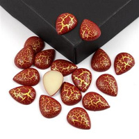 Kaboszon akrylowy łezka marmurek brązowy 16x12mm