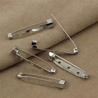 Baza broszki z haczykiem srebrna 38mm [4szt]