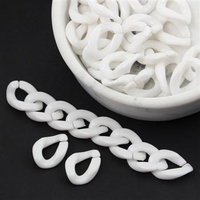 Akrylowe ogniwa do tworzenia łańcuszka białe 18x13mm [50szt]