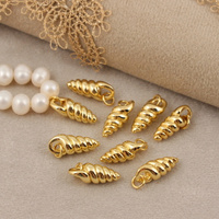 Zawieszka muszla świderek mosiądz złocony 18x8mm