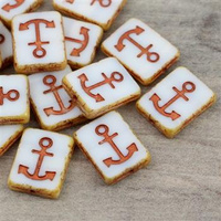 Anchor Beads Chalk White Copper 15x12mm