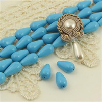 Preciosa Nacre Pear Aqua Blue 15x8mm [2szt]