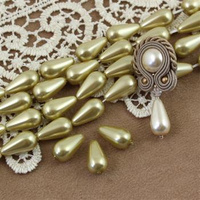 Preciosa Nacre Pear Vanilla 15x8mm [2szt]