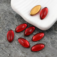 Kaboszon szklany Mauve - Gold Matte Foiled wrzeciono 15x7mm