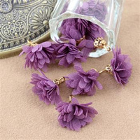 Ozdobny mini kwiatek w ażurowej tulejce fioletowy 13mm