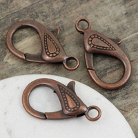 Zapięcie karabińczyk metalowy miedziany 30mm