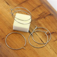 Baza kolczyka stal szlachetna bigle koła srebrne 35mm [para]