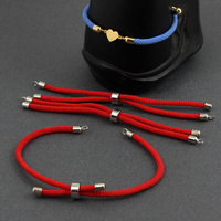 Zapięcie regulowane / przesuwane sznurkowe czerwony strażacki do bransoletki 10cm SR