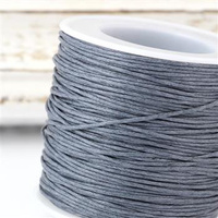 Sznurek bawełniany woskowany szary 1mm [szpula 80m]