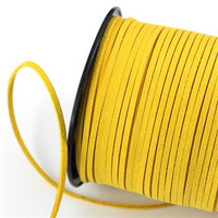 Rzemień zamszowy płaski żółty 3x1mm [1metr]