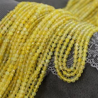 Agat żołty kula fasetowana 3mm [sznur 39cm]