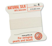 Griffin Nici jedwabne z igłą white 0,60mm [2m]