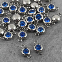 Stal szlachetna łącznik w oprawie SR sapphire 6mm