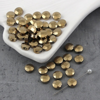 Hematyt moneta fasetowana złota 8mm