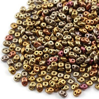 SuperDuo 2.5x5mm Matte - Metallic Gold Iris [5g]