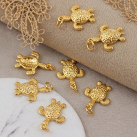 Zawieszka żółw mosiądz złocony 18x14mm