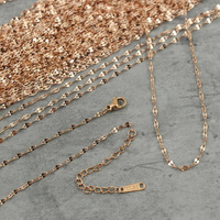 Łańcuszek gotowy z zapięciem stal szlachetna rose gold [40+5cm]