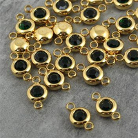 Stal szlachetna łącznik w oprawie ZŁ dark green 6mm