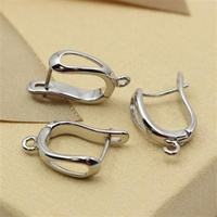 Bigle zamknięte srebrne z ozdobną łezką 18x12mm [1 para]