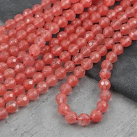 Kwarc malinowy kula fasetowana 8mm